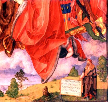 The Landauer Altarpiece, All Saints Day, detail showing self portrait de Alberto Durero