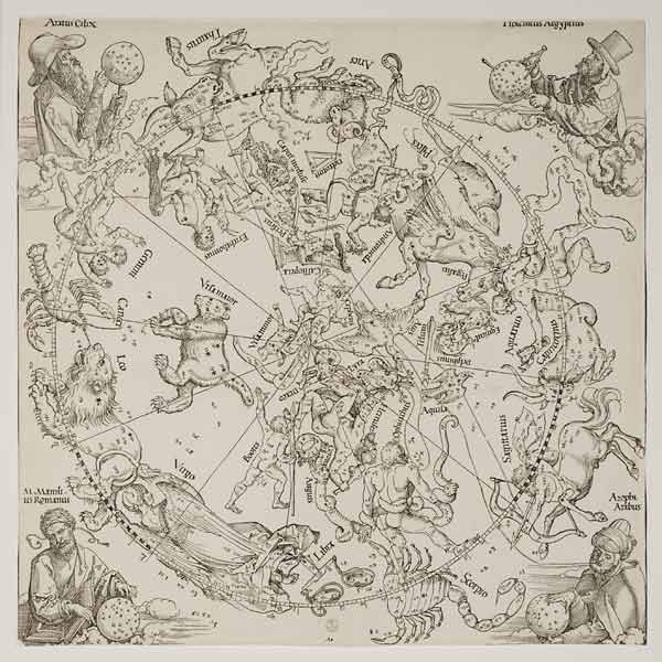 Dürer, Northern Hemisphere /Woodcut/1515 de Alberto Durero