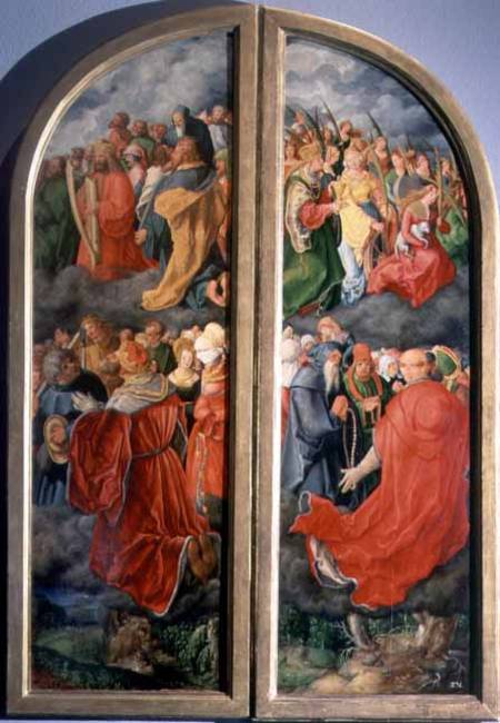 All Saints Day altarpiece, partial copy in the form of two side panels de Alberto Durero