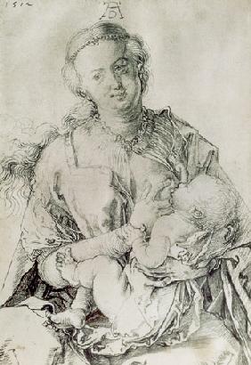 Maria alimentando al infante