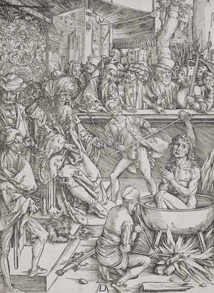 Torture of John the Evangelist / Dürer de Alberto Durero