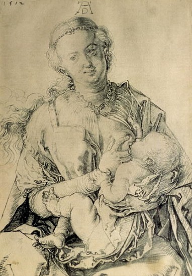Virgin Mary suckling the Christ Child, 1512 (charcoal drawing) de Alberto Durero