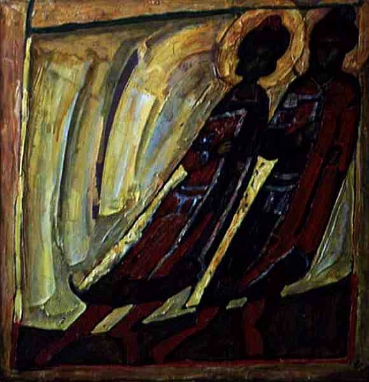 St. Boris and St. Gleb, 1989 (mixed media on canvas)  de Alek  Rapoport