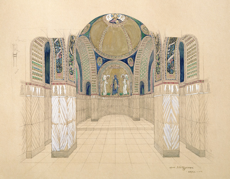 Design for a church interior, 1910 de Aleksey Shchusev