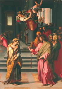 Christus und die Ehebrecherin. de Alessandro Allori