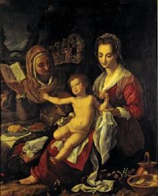 St. Anna Selbdritt (genHeilige family) de Alessandro Allori