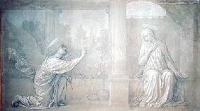 The Annunciation, preparatory cartoon for the Cappella Raffo fresco in the Misericordia Cemetery, Si