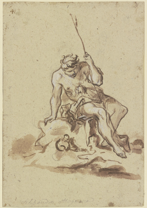 Sitting shepherd de Alessandro Magnasco