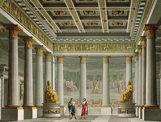 The Audience Hall in the Palace of Aegistheus, design for the ballet 'Orestes' at La Scala Theatre, de Alessandro Sanquirico