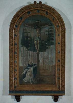 St. Antoninus at the foot of the Crucifixion de Alesso Baldovinetti