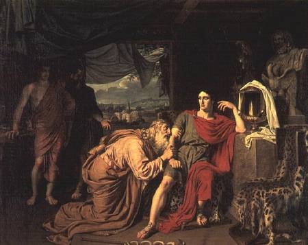 King Priam begging Achilles for the return of Hector's body de Alexander Andrejewitsch Iwanow