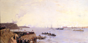 Die Ankunft des Zaren Alexander II. in Sewastopol de Alexander Karlovich Beggrow