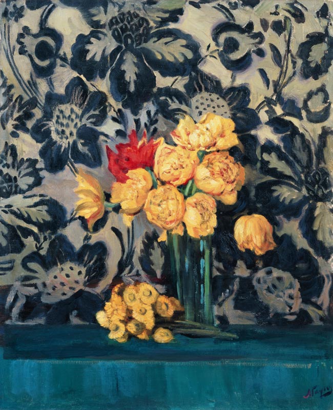 Blumen (Gelb auf Schwarz) de Alexander Fjodorowitsch Gausch