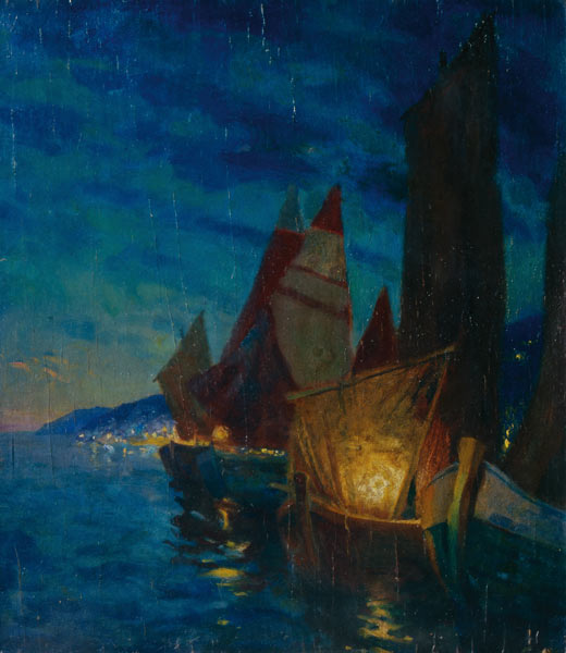 Die Segel in der Nacht de Alexander Fjodorowitsch Gausch