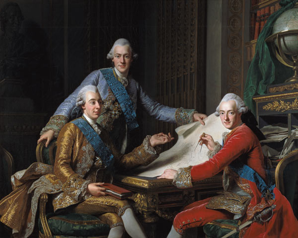King Gustav III of Sweden (1746-92) and his Brothers de Alexander Roslin