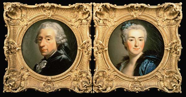 Portraits of Francois Boucher (1703-70) and his Wife Marie-Jeanne Buseau de Alexander Roslin