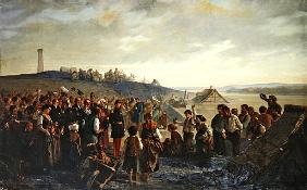 Napoleon III visiting the slate quarries of Angers