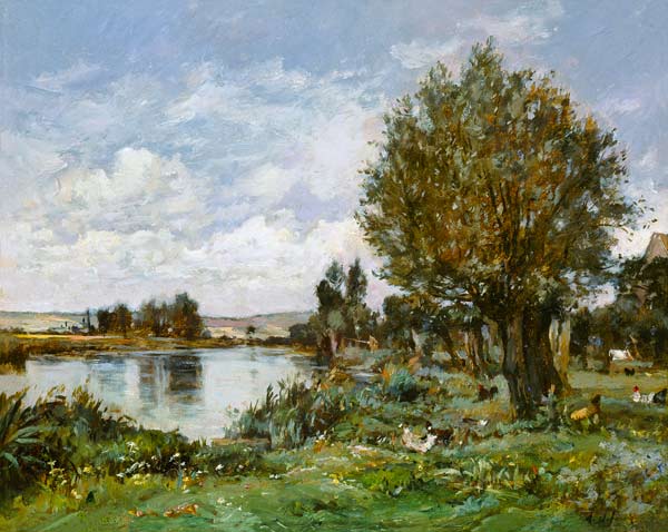 Rural river scene de Alexandre Defaux