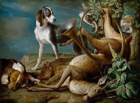 Still Life of Dead Game with Hounds