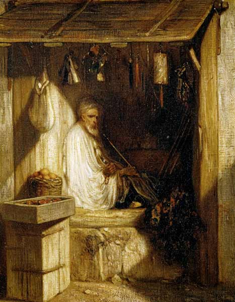 Turkish Merchant Smoking in his Shop de Alexandre Gabriel Decamps