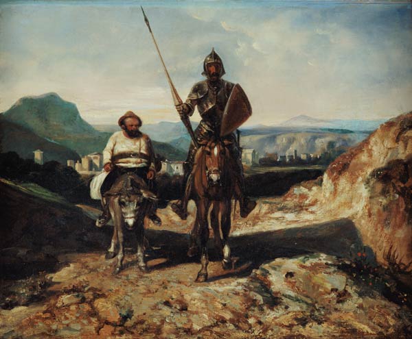 Don Quixote and Sancho (oil on canvas) de Alexandre Gabriel Decamps