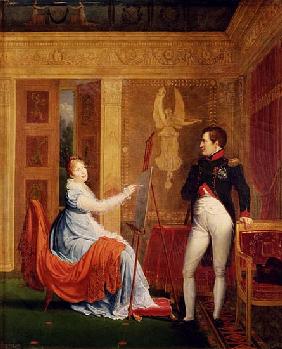 Marie Louise (1791-1847) of Habsbourg Lorraine Painting a Portrait of Napoleon I (1769-1821)