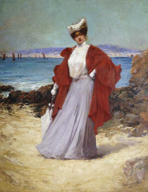 Eine Dame an der Küste. de Alexandre Charles Masson