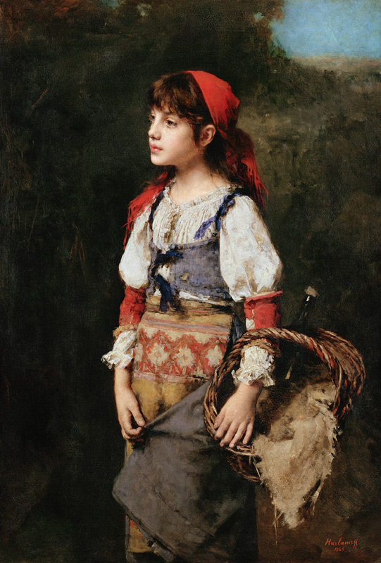 A Pretty Peasant Girl de Alexei Alexevich Harlamoff