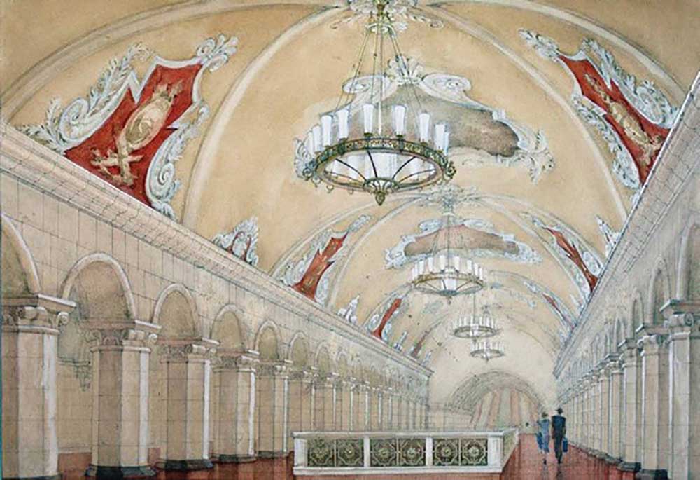 Project for the Komsomolskaya Metro station de Alexei Wiktorowitsch Schtschussew