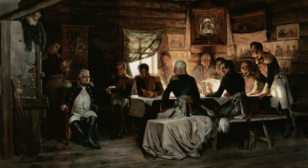 Lagebesprechung in Fili, 1812 de Alexej Danilovich Kivschenko