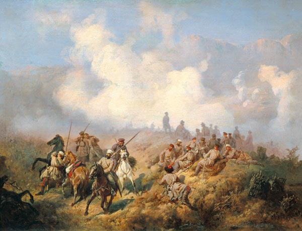 Szene aus dem russisch-türkischen Krieg 1877-1878 de Alexej Danilovich Kivschenko