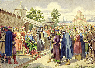 Verlesung des Gesetzes in Anwesenheit des Grossfürsten Jaroslaw de Alexej Danilovich Kivschenko