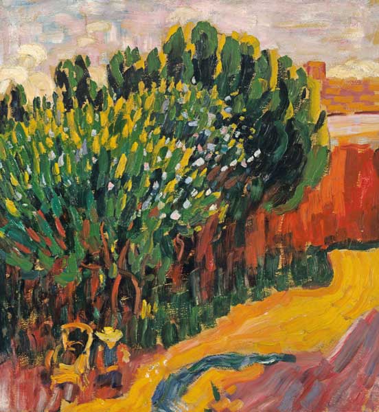 Countryside from Caranteque with woman. de Alexej von Jawlensky