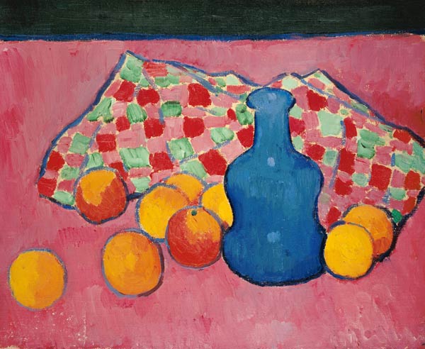 Blaue Vase mit Orangen de Alexej von Jawlensky