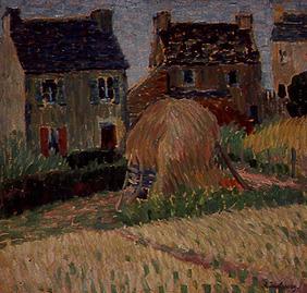 Breton houses with haystacks (Carantec)