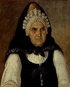 Portrait of a Russian merchant woman. de Alexej Wassiljewitsch Tyranow