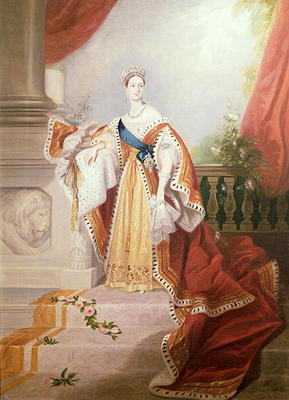 Portrait of Queen Victoria in Coronation Robes de Alfred-Edward Chalon