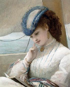 A Girl Reading in a Sailing Boat