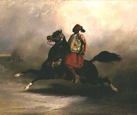 Nubian Horseman at the Gallop de Alfred Dedreux