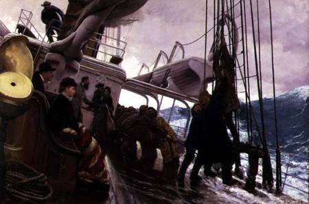 Binding Sail After a Gale de Alfred Edward Emslie