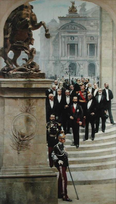 President Sadi Carnot (1837-94) and his Government in Front of the Opera de Paris, from the panorama de Alfred Gervex