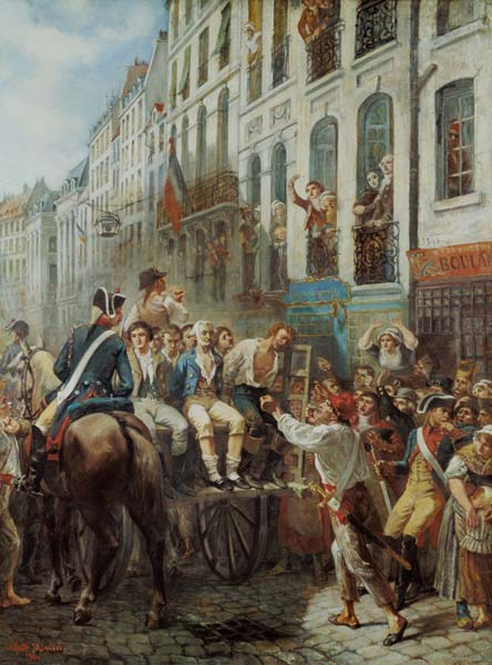 Robespierre (1758-94) and Saint-Just (1767-94) Leaving for the Guillotine, 28th July 1794 de Alfred Mouillard