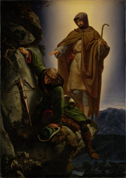 A Guardian Angel Rescuing Emperor Maximilian from the Martinswand de Alfred Rethel