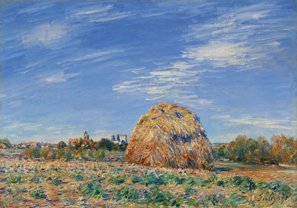 Haystack on the Banks of the Loing, 1891 (oil on canvas) de Alfred Sisley