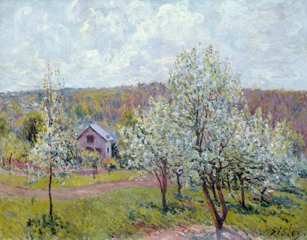 Spring in the Environs of Paris, Apple Blossom de Alfred Sisley
