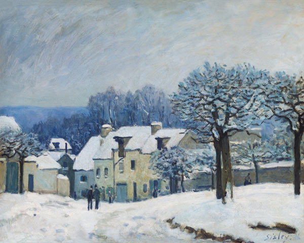 The Place du Chenil at Marly-le-Roi, Snow de Alfred Sisley