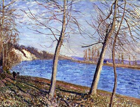 The Banks of the River at Veneux de Alfred Sisley