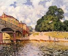 Bridge during Hampton Court de Alfred Sisley
