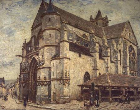 The Church at Moret, Frosty Weather de Alfred Sisley