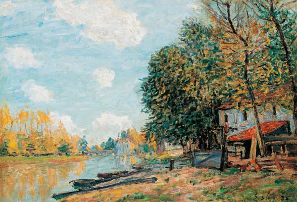Moret. The Banks of the River Loing de Alfred Sisley